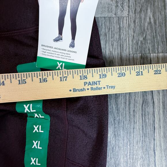 NWT Mondetta Brushed Jacquard Leggings XL Fudge Combo High Waist Pockets - Picture 11 of 11